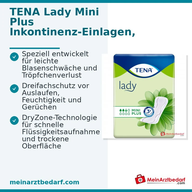 TENA Lady Mini Plus Inkontinenz-Einlagen 160 Stück (10×16)
