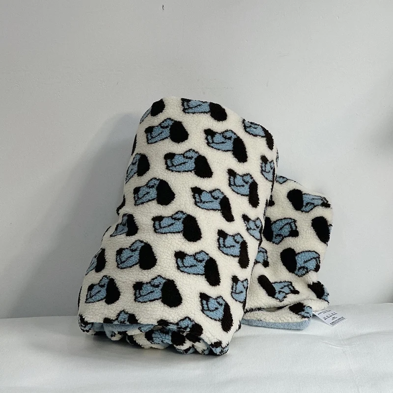 Plüsch-Sherpa-Wohndecke mit abstraktem Muster und extra-weichem Teddyfleece