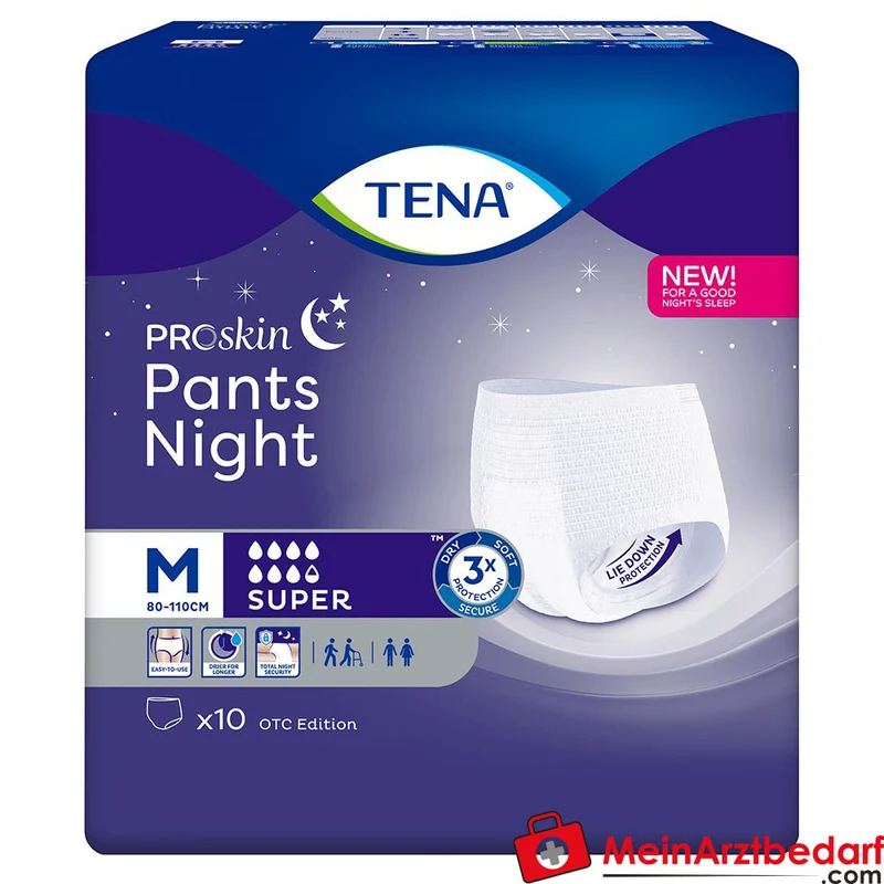 TENA Pants Night Super Einweghose Unisex M Nacht mit Lie-Down-Protection
