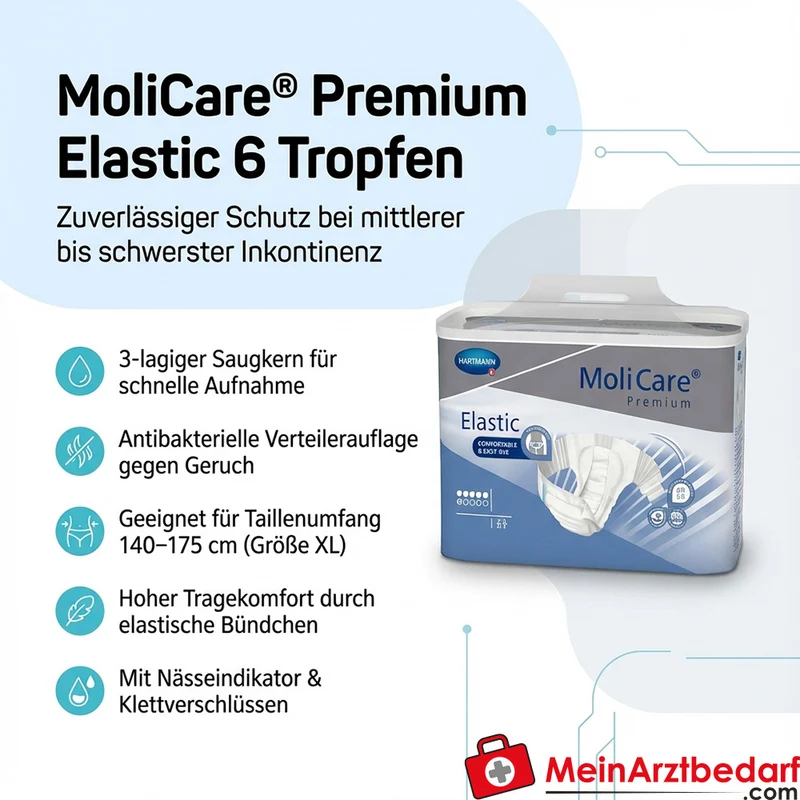 MoliCare Premium Elastic 6 Tropfen Inkontinenz-Slip XL (140–175 cm)