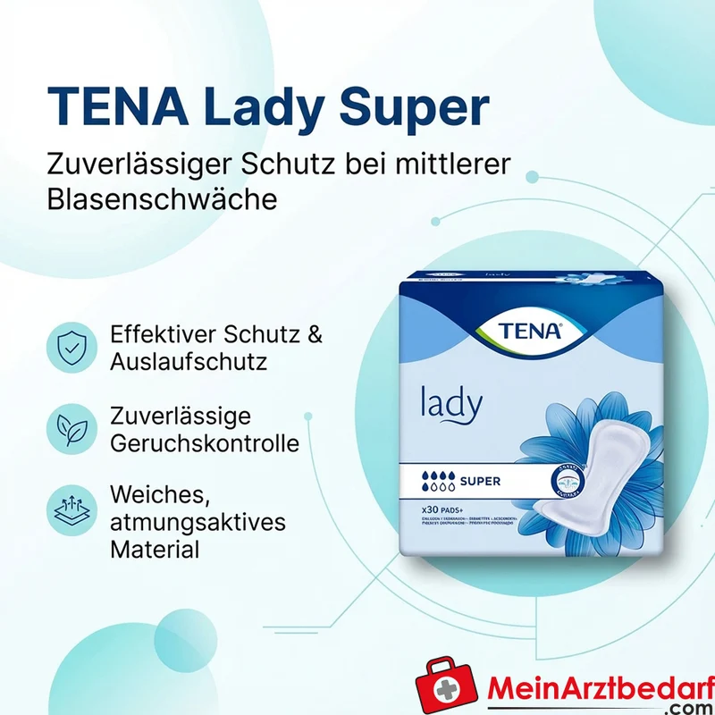 TENA Lady Super Inkontinenz-Einlagen für mittlere Blasenschwäche