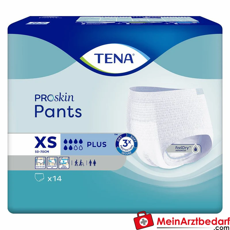 Tena Pants Plus ProSkin Einweghosen ConfioFit XS 50-70 cm, 56 St.
