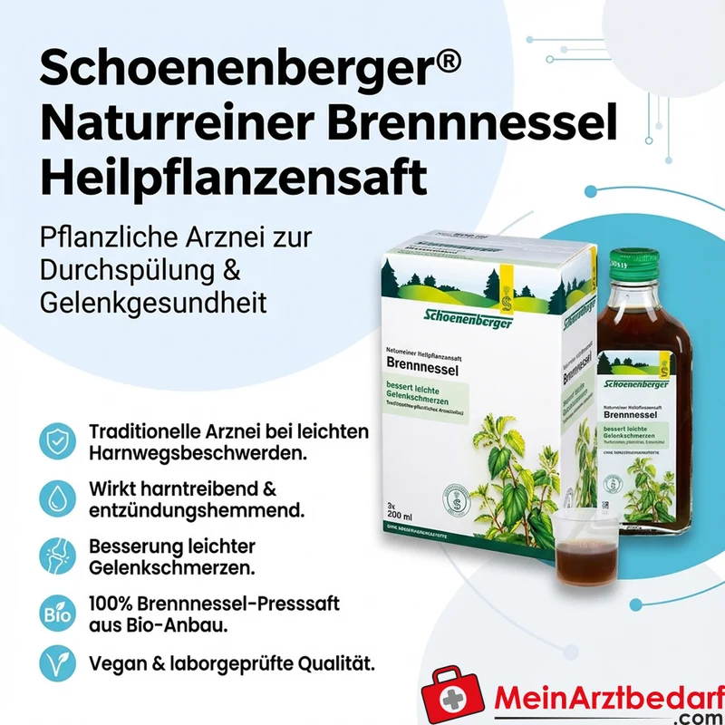 Schoenenberger Naturreiner Heilpflanzensaft Brennnessel Brennnesselkraut-Presssaft Saft, 200 ml