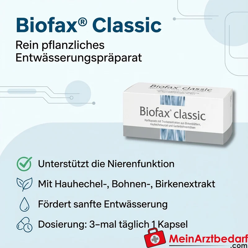 Strathmann Biofax classic Birkenblätter-Trockenextrakt / Hauhechelwurzel-Trockenextrakt / Bohnenschalen-Trockenextrakt Hartkapseln, 60 St.