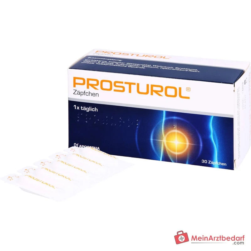 Prosturol Kürbiskerne / Indischer Wassernabel / Weihrauch / Strohblume / Vitamin E / Australischer Teebaum / Hyaluronsäure Zäpfchen, 10 St.