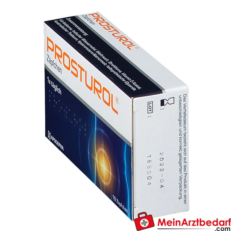 Prosturol Kürbiskerne / Indischer Wassernabel / Weihrauch / Strohblume / Vitamin E / Australischer Teebaum / Hyaluronsäure Zäpfchen, 10 St.
