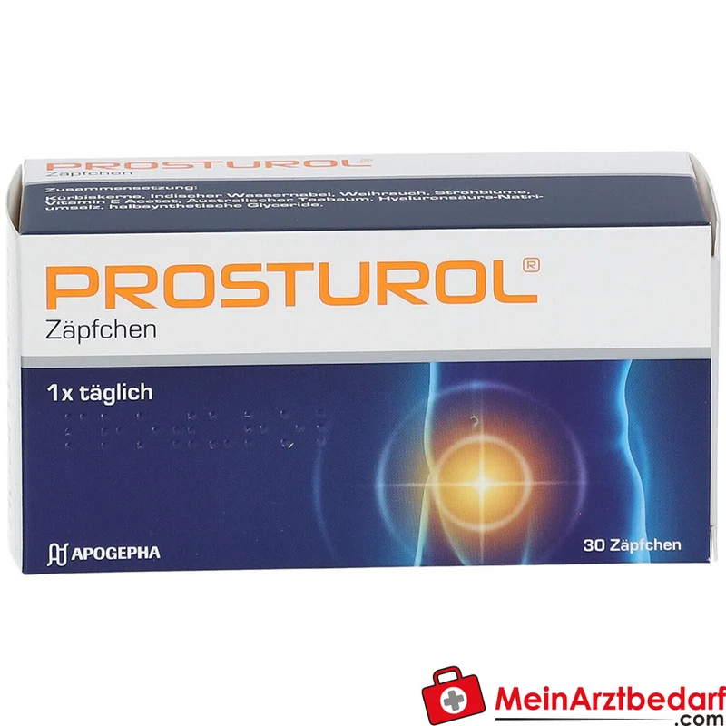 Prosturol Kürbiskerne / Indischer Wassernabel / Weihrauch / Strohblume / Vitamin E / Australischer Teebaum / Hyaluronsäure Zäpfchen, 10 St.