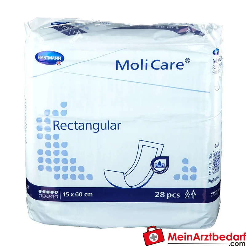 MoliCare Rectangular Rechteckvorlage 5 Tropfen 15 x 60 cm