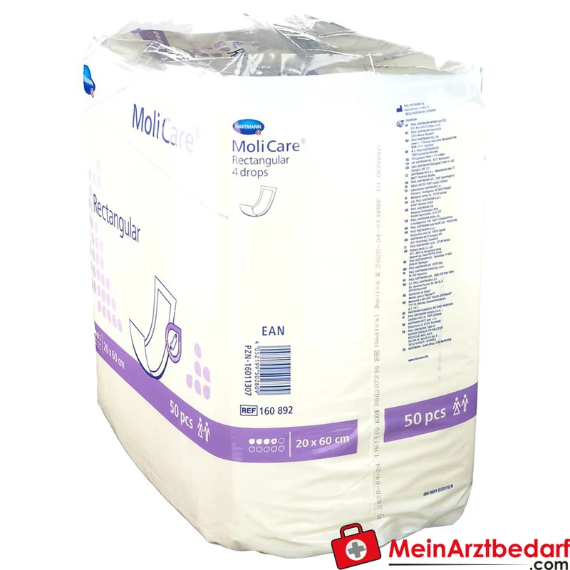 MoliCare Rectangular Einlagen 4 Tropfen 20 x 60 cm 20 Stück