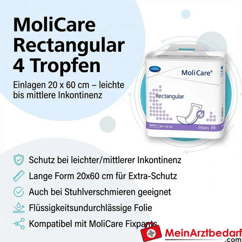 MoliCare Rectangular Einlagen 4 Tropfen 20 x 60 cm 20 Stück