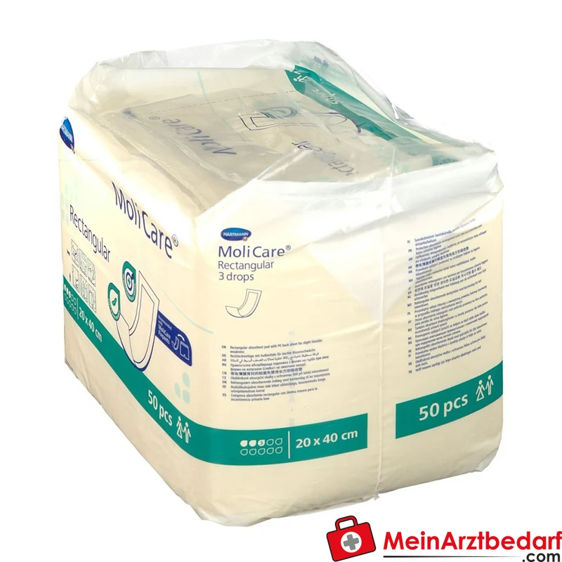 MoliCare Rectangular 3 Tropfen Rechteckvorlage 20 x 40 cm