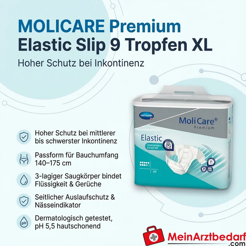 MOLICARE Premium Elastic Slip 9 Tropfen XL Inkontinenzslip 14 Stück