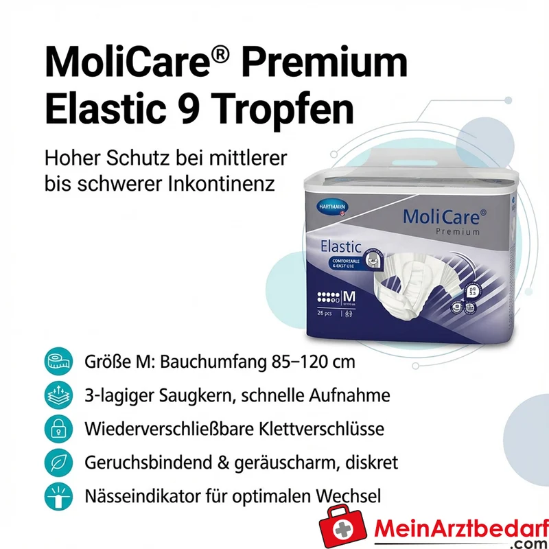 MoliCare Premium Elastic 9 Tropfen Inkontinenz-Slip Größe M
