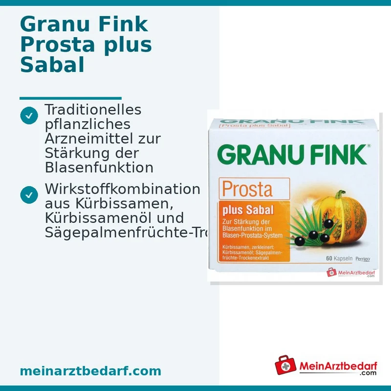 Granu Fink Prosta plus Sabal Kürbissamen / Kürbissamenöl / Sägepalmenfrüchte-Trockenextrakt Hartkapseln, 200 St.