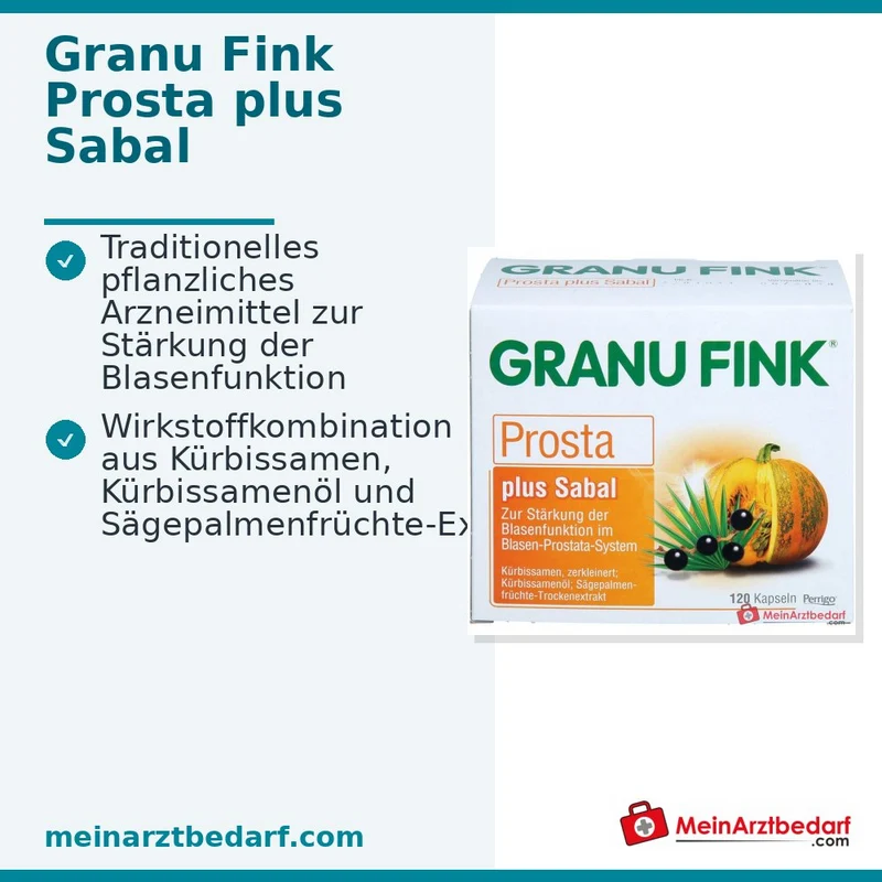 Granu Fink Prosta plus Sabal Kürbissamen / Kürbissamenöl / Sägepalmenfrüchte-Trockenextrakt Hartkapseln, 200 St.