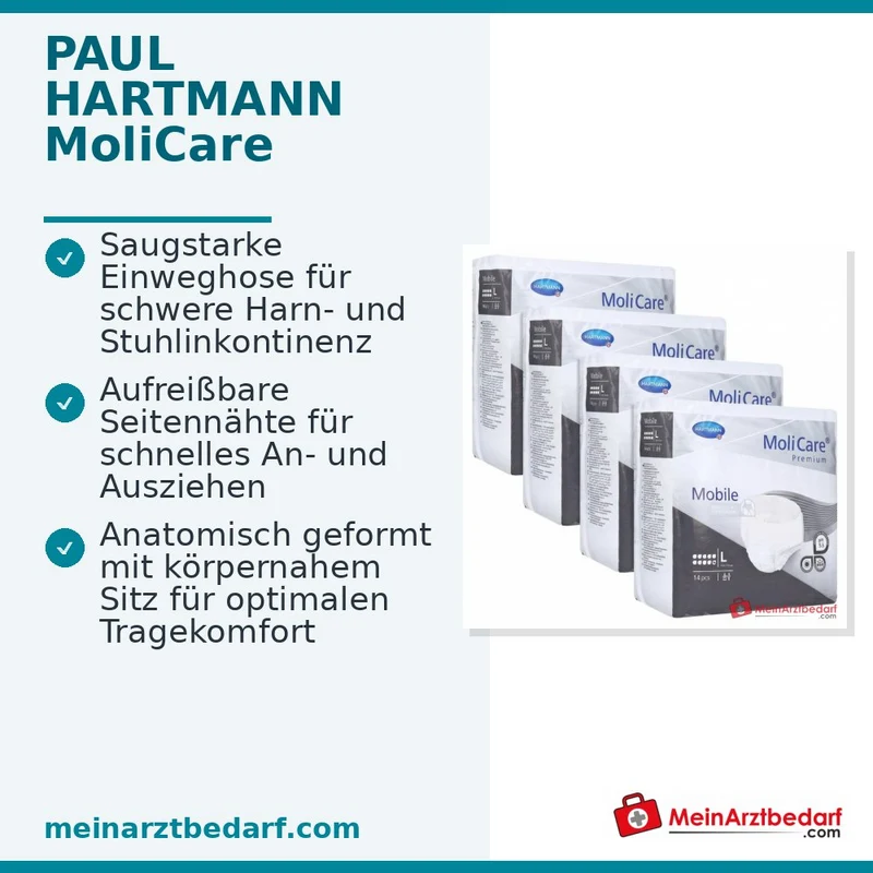 Hartmann MoliCare Premium Mobile 8 Tropfen Einweghose Größe L, 56 Stück