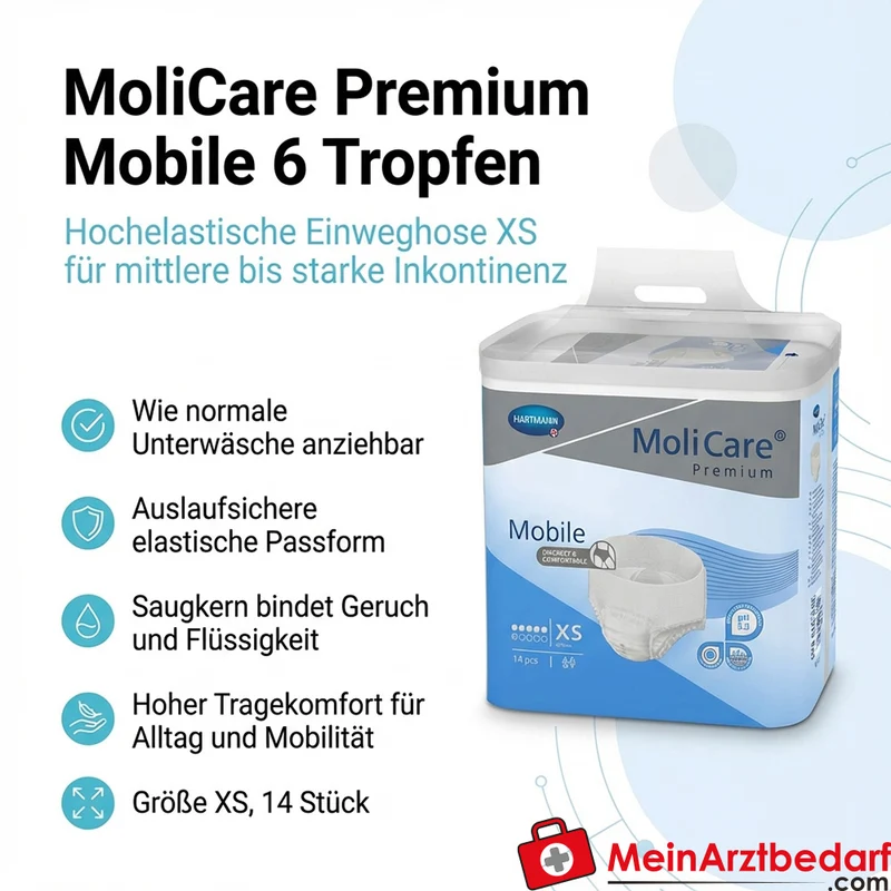 MoliCare Premium Mobile 6 Tropfen Einweghose XS 14 Stück