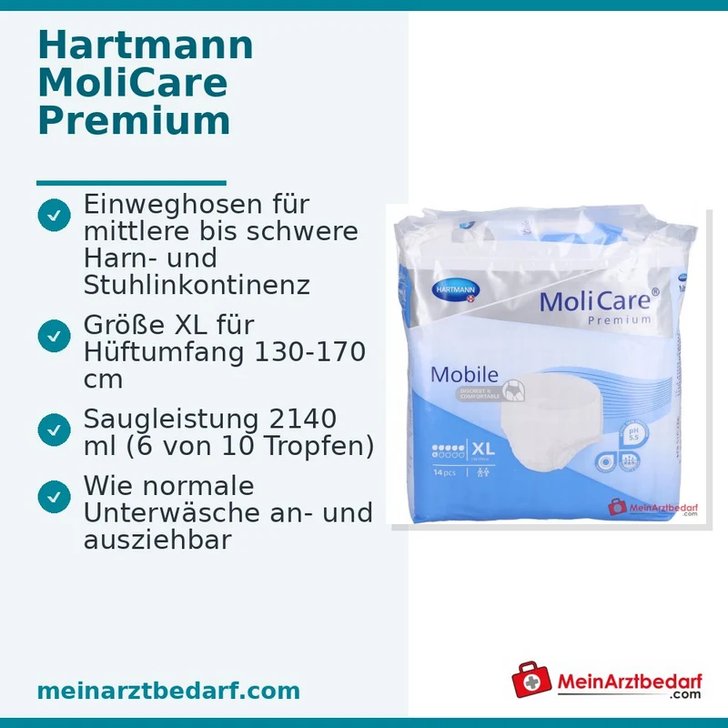 Hartmann MoliCare Premium Mobile 6 Tropfen Einweghosen Größe XL, 56 St. (4x14 St.)