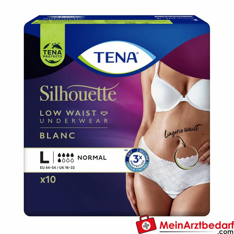 TENA Silhouette Normal Blanc L Inkontinenz-Pants Einweghose 10 Stück