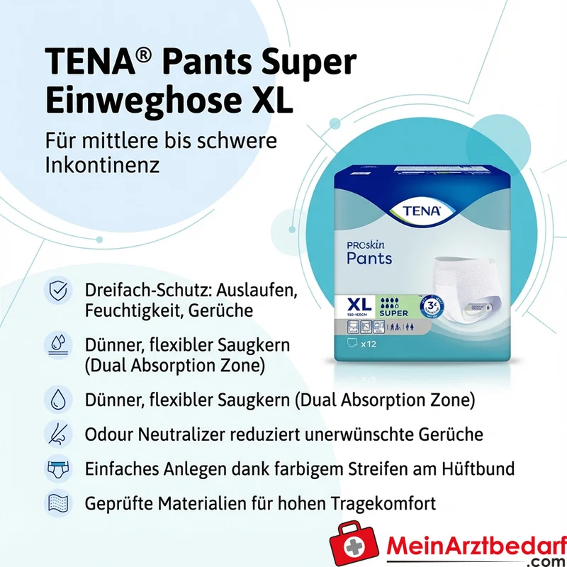 TENA Pants Super Einweghose Gr. XL Einweg-Slip für mittlere bis schwere Inkontinenz