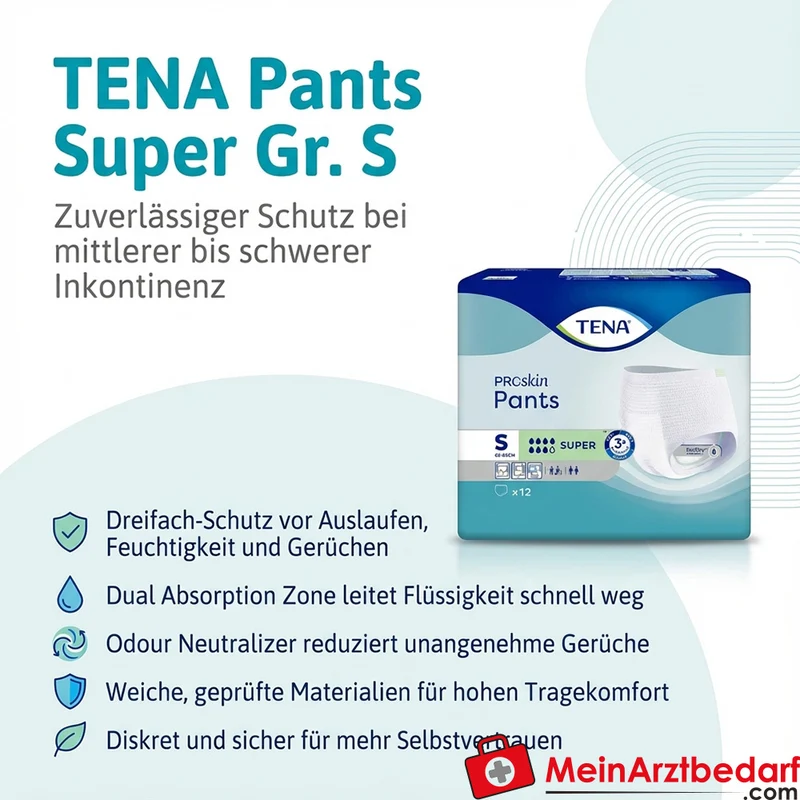 Tena Pants Super Einweghosen bei mittlerer bis starker Blasenschwäche, Small, 48 St.