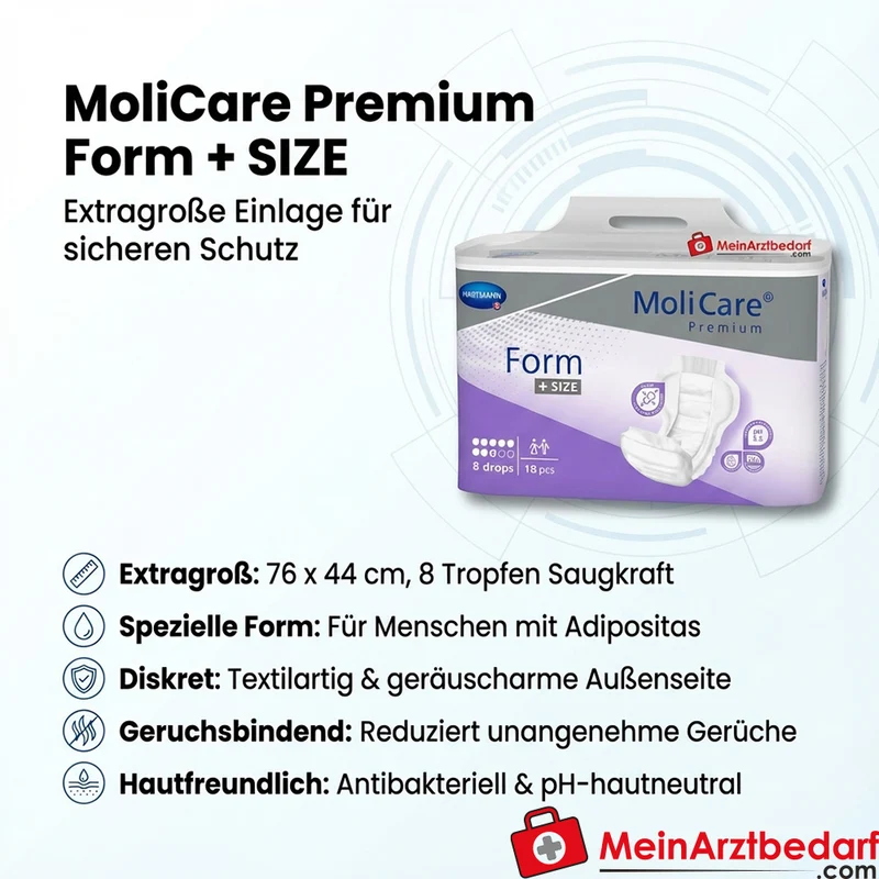 MoliCare Premium Form Size Einlage 8 Tropfen 76 x 44 cm