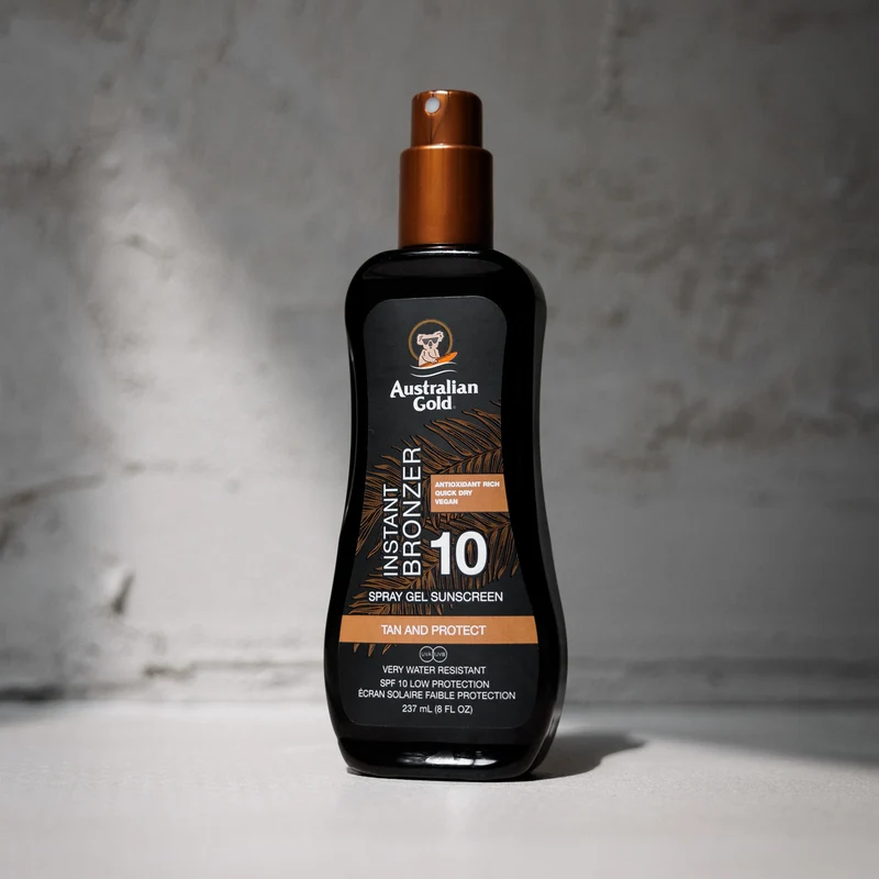 Australian Gold SPF10 Zonnebrand Spray Gel Bronzer 237ml
