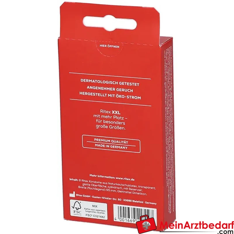 Ritex XXL Kondome 55 mm Breite 200 mm Länge Naturkautschuklatex 8 Stück