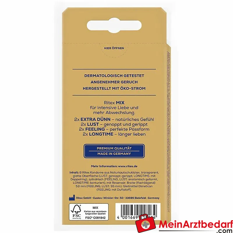 Ritex MIX Kondome, verschiedene Oberflächen, 10 Stück