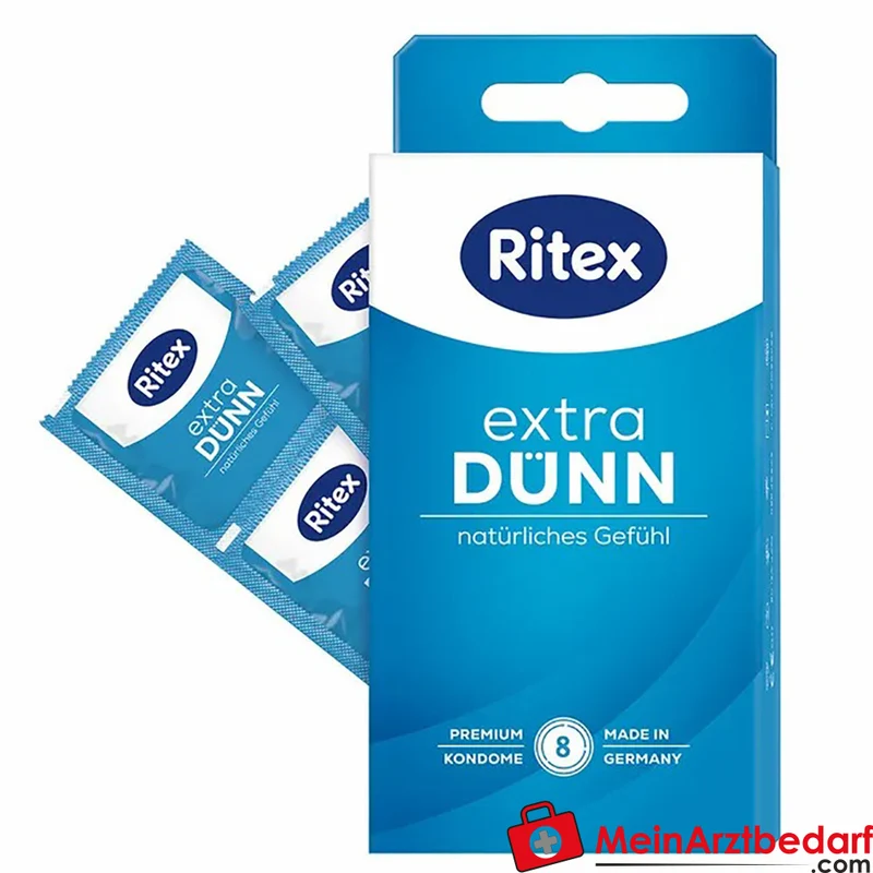 Ritex EXTRA DÜNN Kondome 0,05 mm Naturkautschuklatex glatte Oberfläche feuchtbeschichtet 10 Stück