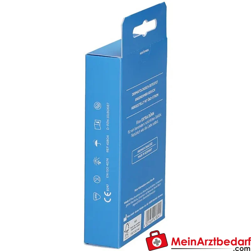 Ritex EXTRA DÜNN Kondome 0,05 mm Naturkautschuklatex glatte Oberfläche feuchtbeschichtet 10 Stück