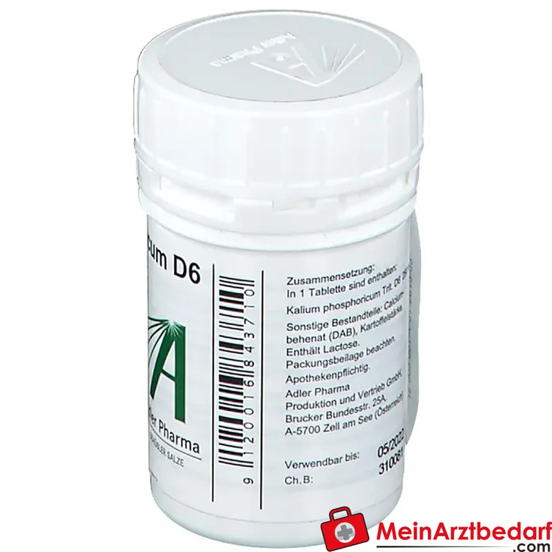 Adler Pharma Kalium phosphoricum D6 250 mg Tabletten (Biochemie nach Dr. Schüßler Nr. 5)