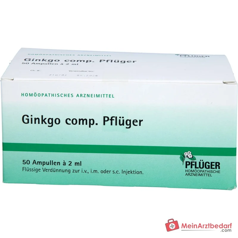 Pflüger Ginkgo comp. Ambra grisea / Anamirta cocculus / Conium maculatum / Ginkgo biloba / Panax Ginseng / Petroleum rectificatum Ampullen, 50 St.