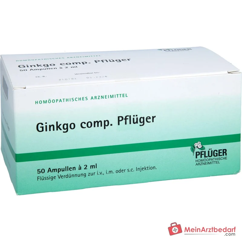 Pflüger Ginkgo comp. Ambra grisea / Anamirta cocculus / Conium maculatum / Ginkgo biloba / Panax Ginseng / Petroleum rectificatum Ampullen, 50 St.