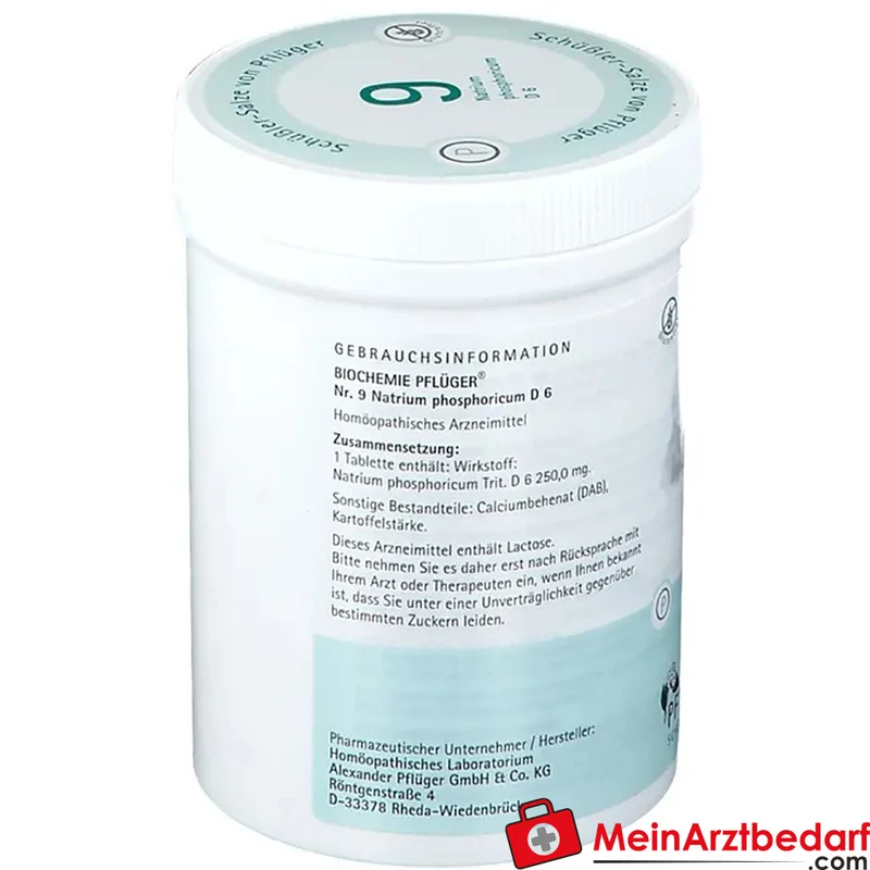 Biochemie Pflüger Nr. 9 Natrium phosphoricum D6 250 mg Tabletten 100 St