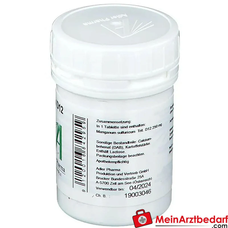 Adler Pharma Manganum sulfuricum D12 250 mg Tabletten Biochemie Nr. 17