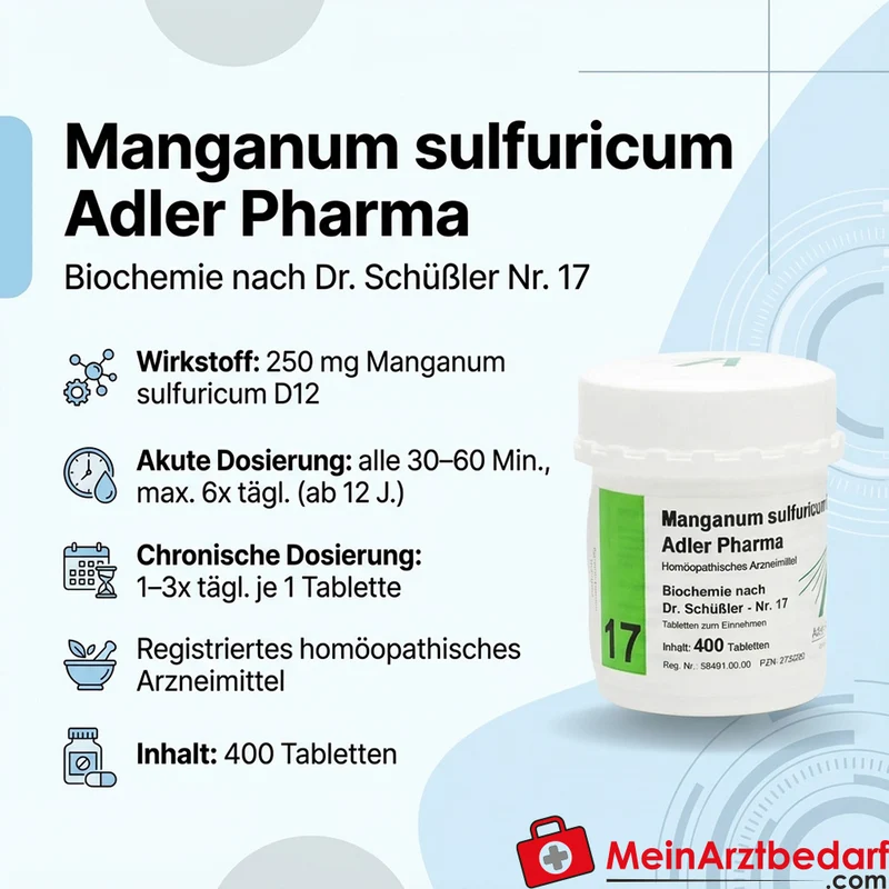 Adler Pharma Manganum sulfuricum D12 250 mg Tabletten Biochemie Nr. 17