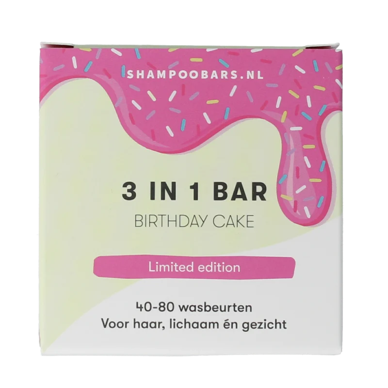 Shampoobars 3 in 1 bar birthday cake 60 gram