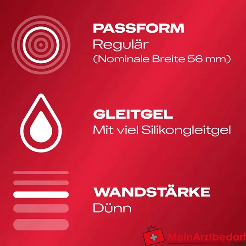 Durex Gefühlsecht Extra Feucht Kondome 56 mm Naturkautschuklatex