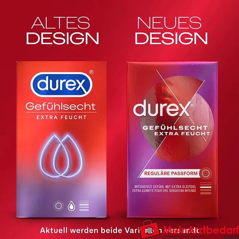 Durex Gefühlsecht Extra Feucht Kondome 56 mm Naturkautschuklatex