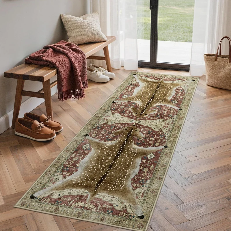 Stylischer Leopardenmuster-Läufer Teppich