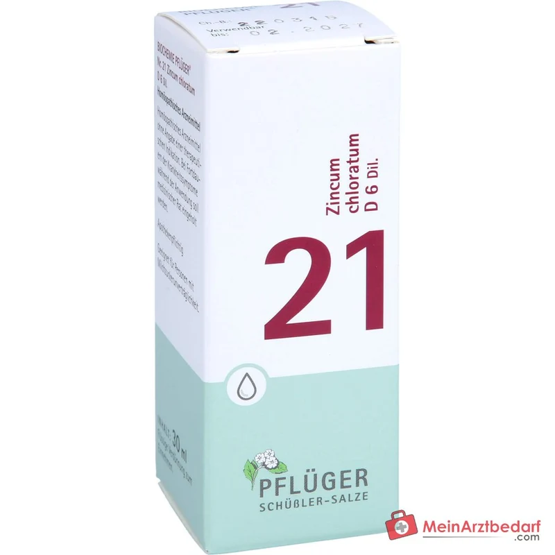 Biochemie Pflüger Nr. 21 Zincum chloratum D6 Tropfen, 30 ml