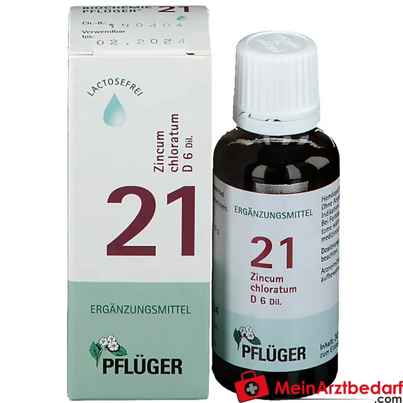 Biochemie Pflüger Nr. 21 Zincum chloratum D6 Tropfen, 30 ml
