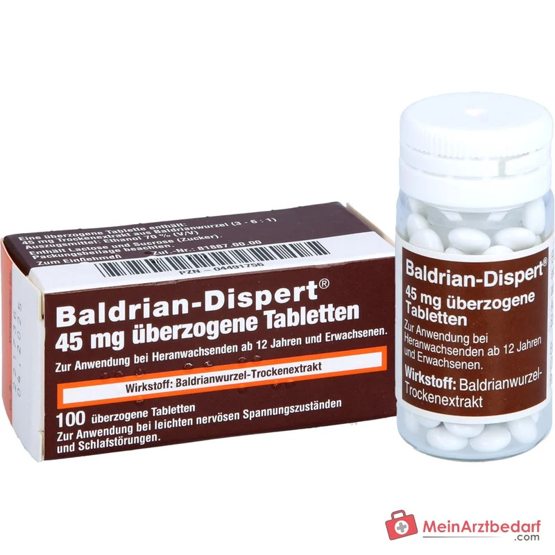 Baldrian Dispert 45 mg überzogene Tabletten, 100 Stk.