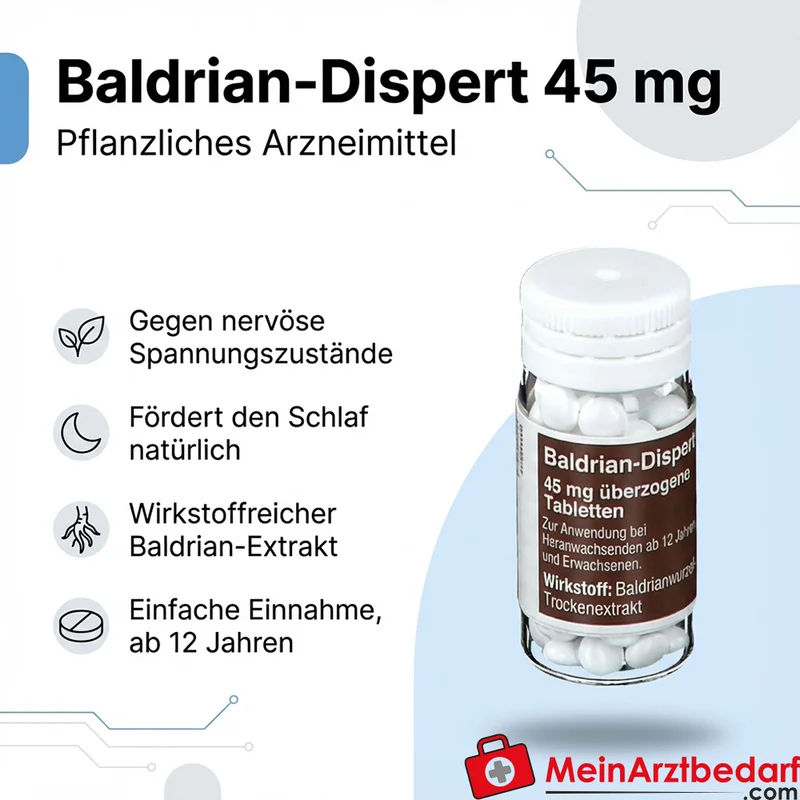 Baldrian Dispert 45 mg überzogene Tabletten, 100 Stk.