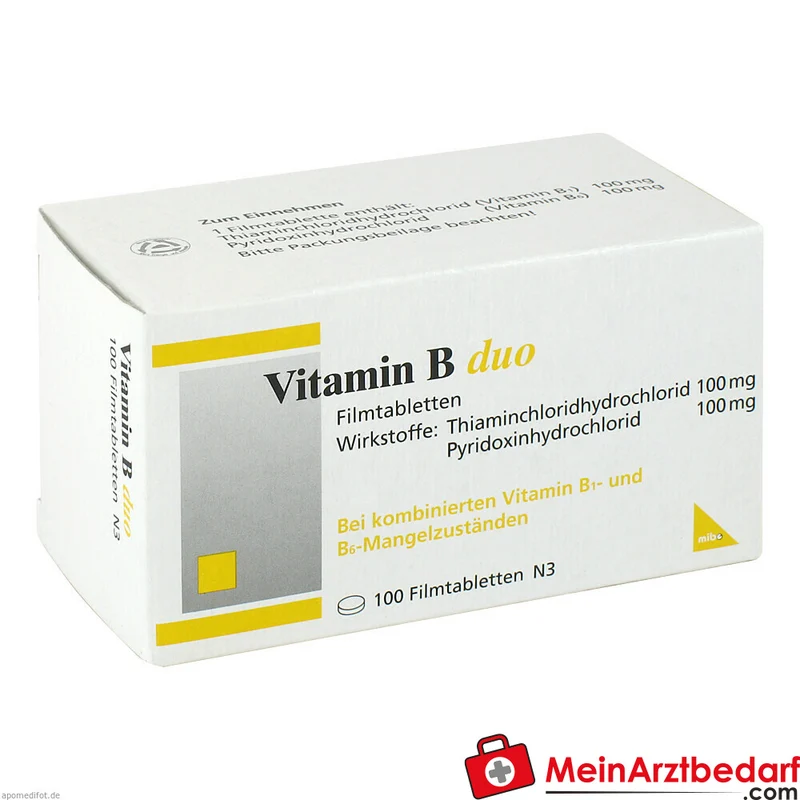 Vitamin B duo Thiamin (B1)/Pyridoxin (B6) 100 mg/100 mg Tabletten