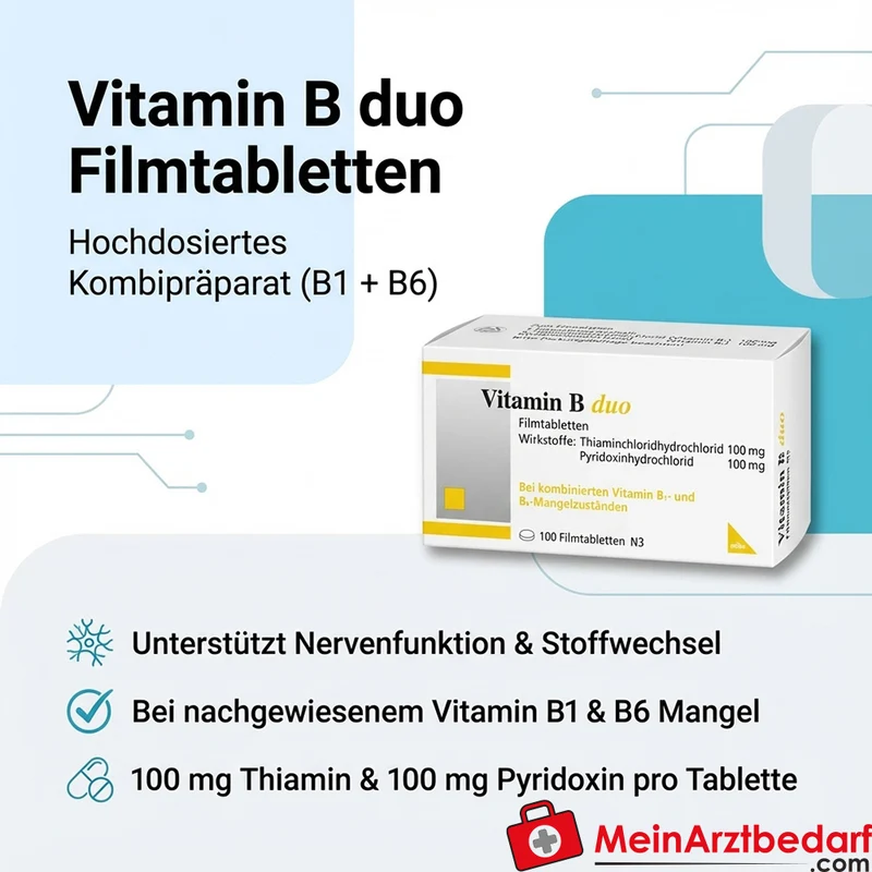 Vitamin B duo Thiamin (B1)/Pyridoxin (B6) 100 mg/100 mg Tabletten