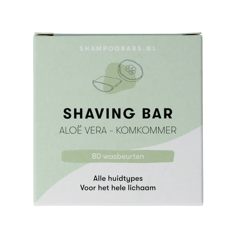 Shampoobars Shaving bar aloe vera & komkommer 60 gram