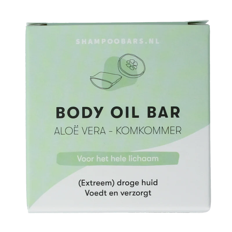 Shampoobars Body oil bar aloe vera & komkommer 45 gram