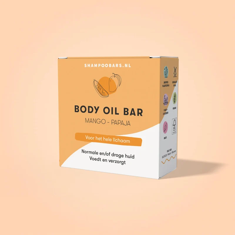 Shampoobars Body oil bar mango & papaja 45 gram